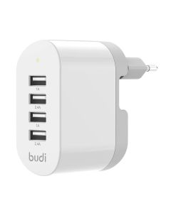 Budi zidni punjač, 4x USB, 34W (bijeli)