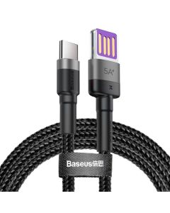 Baseus Cafule USB-C kabel Huawei SuperCharge, QC 3.0, 5A 1m (crna+siva)