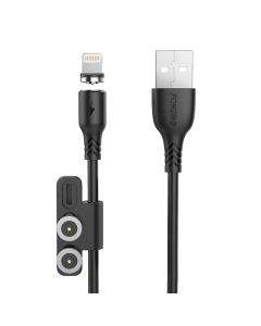 Foneng X62 Magnetic 3in1 USB to USB-C / Lightning / Micro USB Cable, 2.4A, 1m (Black)