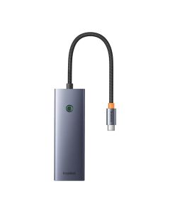 Hub 7u1 Baseus UltraJoy, USB-C - HDMI, 3xUSB 3.0, PD, SD/TF (sivo)