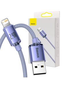 Baseus Crystal Shine kabel USB na Lightning, 2.4A, 2m (ljubičasti)