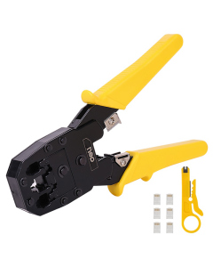 Ethernet Crimper 4/6/8P RJ45/RJ14/RJ12/RJ9 Deli Tools EDL2468 (yellow)