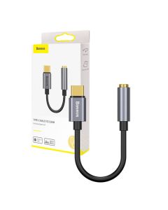 Baseus L54 audio adapter USB-C + mini utičnica 3,5 mm (crna+siva)