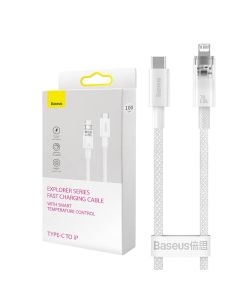 Fast Charging cable Baseus USB-C to Lightning Explorer Series 1m, 20W (white)