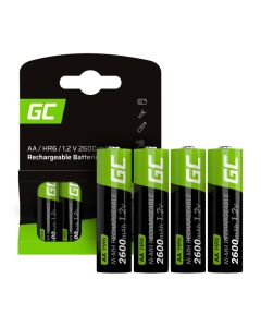 Green Cell Rechargeable Batteries Sticks 4x AA R6 2600mAh