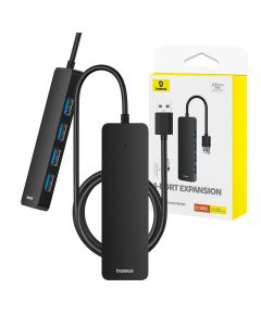 4in1 Hub Baseus UltraJoy Lite USB-A to USB 3.0 1m (black)