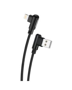 Kutni USB kabel za Lightning Foneng X70, 3A, 1m (crni)