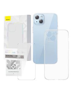 Transparent Case i kaljeno staklo set Baseus Corning za iPhone 14 Plus