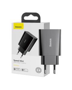 Baseus Speed Mini Quick Charger, USB-C, PD, 3A, 20W (crni)