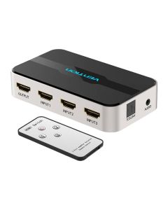 HDMI prekidač 3 u 1 izlaz Vention AFJH0 4K s odvajanjem zvuka (sivo)