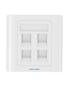 4-Port Keystone Wall Plate 86 Type Vention IFCW0 White