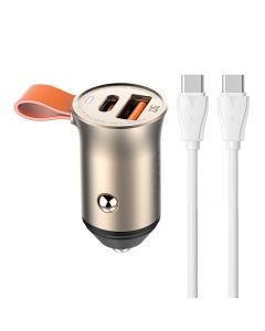 LDNIO C509Q USB, USB-C 30W auto punjač + USB-C - USB-C kabel