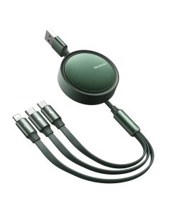 Cable USB Mcdodo CA-7252 3in1 retractable 1,2m green