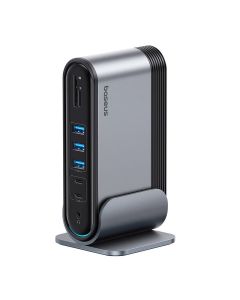 Hub Baseus UnionJoy sa 17 priključaka (USB-C na HDMI+DP+USB+PD+PC+RJ45+SD/TF+3,5 mm+DC）