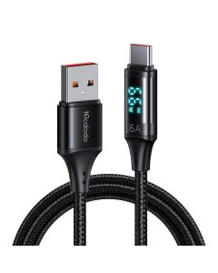 Kabel USB na USB-C Mcdodo CA-1080 sa zaslonom, 66W, 6A, 1.2m (crni)