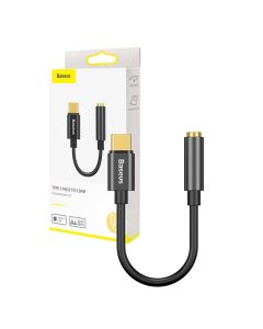 Baseus L54 audio adapter USB-C + mini priključak 3,5 mm (crni)