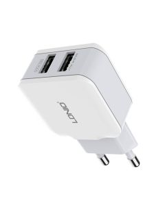 Zidni punjač LDNIO A2202, 2x USB, 12W (bijeli)