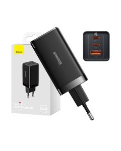 Zidni punjač Baseus GaN5 Pro 2xUSB-C + USB, 65W (crni)