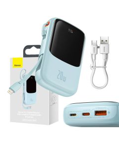 Powerbank Baseus Qpow Pro with Lightning cable, USB-C, USB, 10000mAh, 20W (blue)