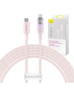 Kabel za brzo punjenje Baseus USB-A na Lightning Explorer Series 2m 20W (ružičasti)