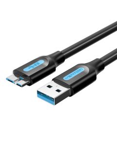 Plosnati USB 3.0 A na Micro-B kabel Vention COPBH 2A 2m crni