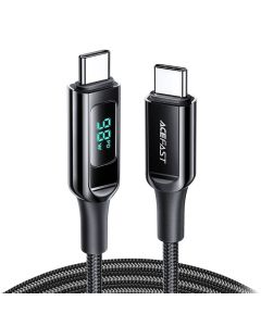 Cable USB-C to USB-C Acefast C6-03 with display, 100W, 2m (black)