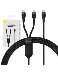 2u1 USB kabel Baseus Flash Series USB-C do USB-C 100W, 1.5m (crni