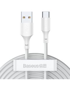 Baseus Simple Wisdom Data Cable Kit USB to Type-C 5A (2PCS/Set）1.5m White