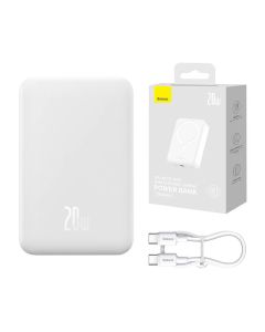 Powerbank Baseus Magnetic Mini 20000mAh, USB-C 20W MagSafe (bijeli)