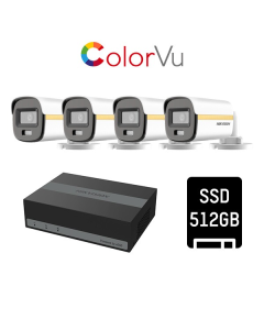 KOMPLET TVI 4 KAMERE 2MP COLORVU + HDD